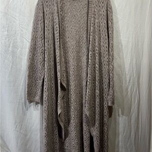 Torrid Pointelle Drape Front Sweater Mauve Purple Knit Cardigan Plus Size 3